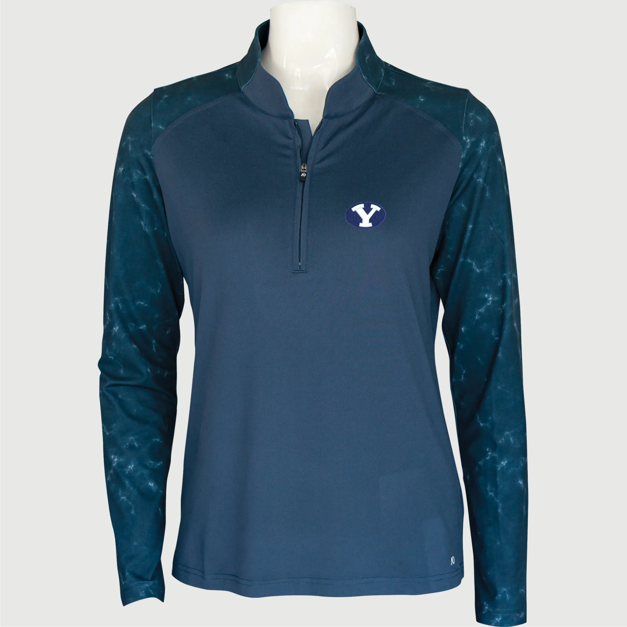 1/4 Zip Mock Pullover Oval Y - Navy