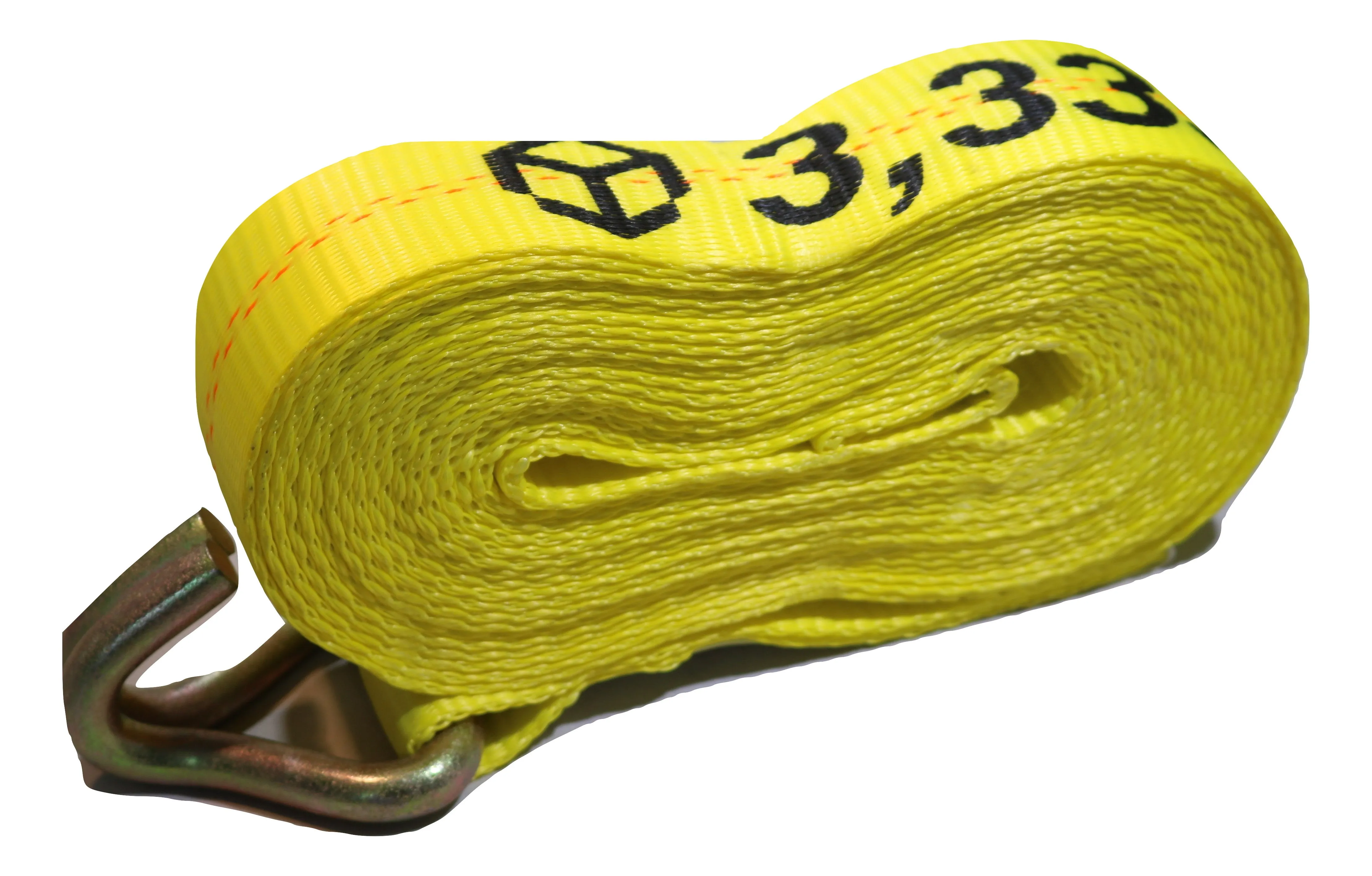 2" X 27 Ft. Ratchet Strap w/ Double J Wire Hooks - 3335 lbs WLL