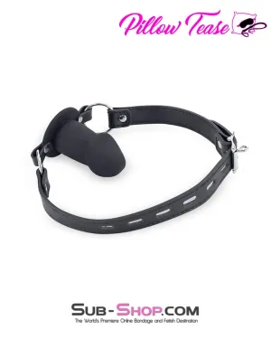 3429DL      Blow Job Trainer Locking Black Silicone Penis Gag - MEGA Deal