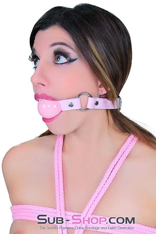 7053A-SIS      Sissy Submissive Pretty Princess's Submission Pink Leather Ballgag