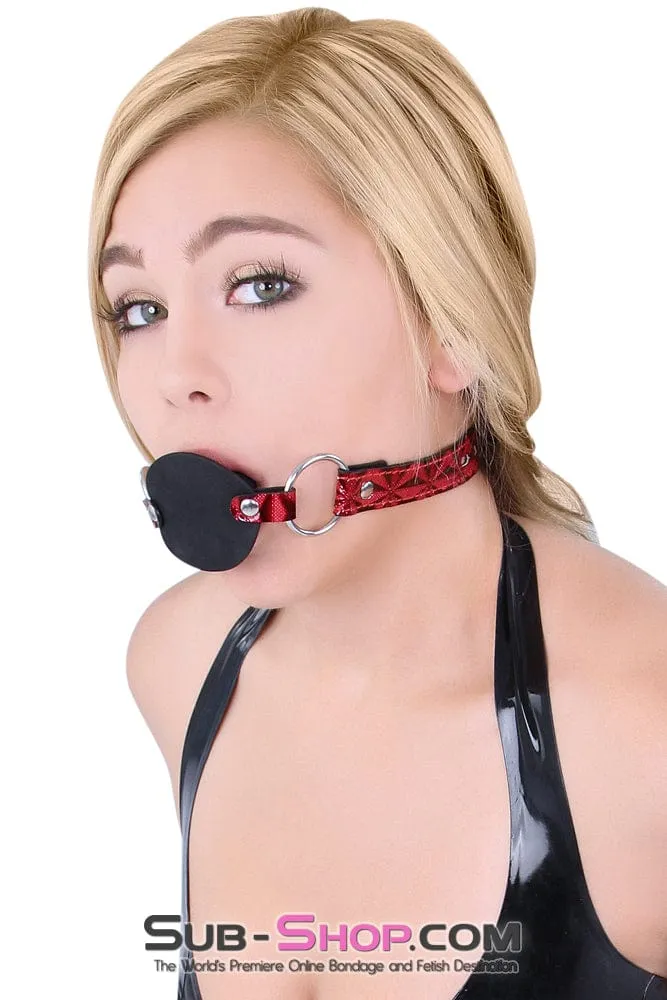 7944DL       Rough Sex Silicone Penis Gag with Locking Red Diamond Strap - MEGA Deal