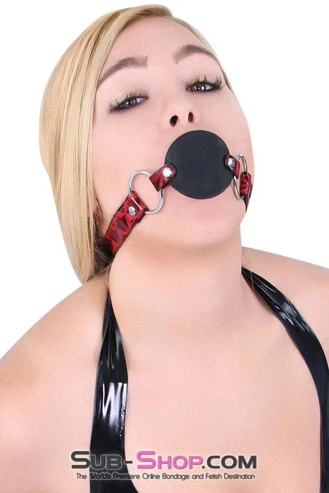 7944DL       Rough Sex Silicone Penis Gag with Locking Red Diamond Strap - MEGA Deal