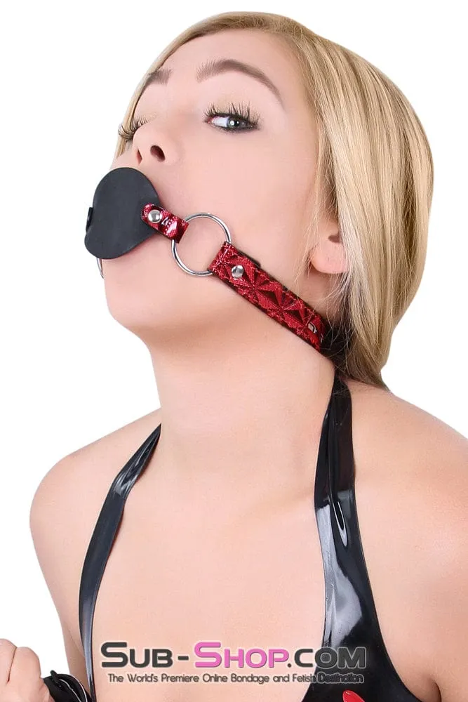 7944DL       Rough Sex Silicone Penis Gag with Locking Red Diamond Strap - MEGA Deal