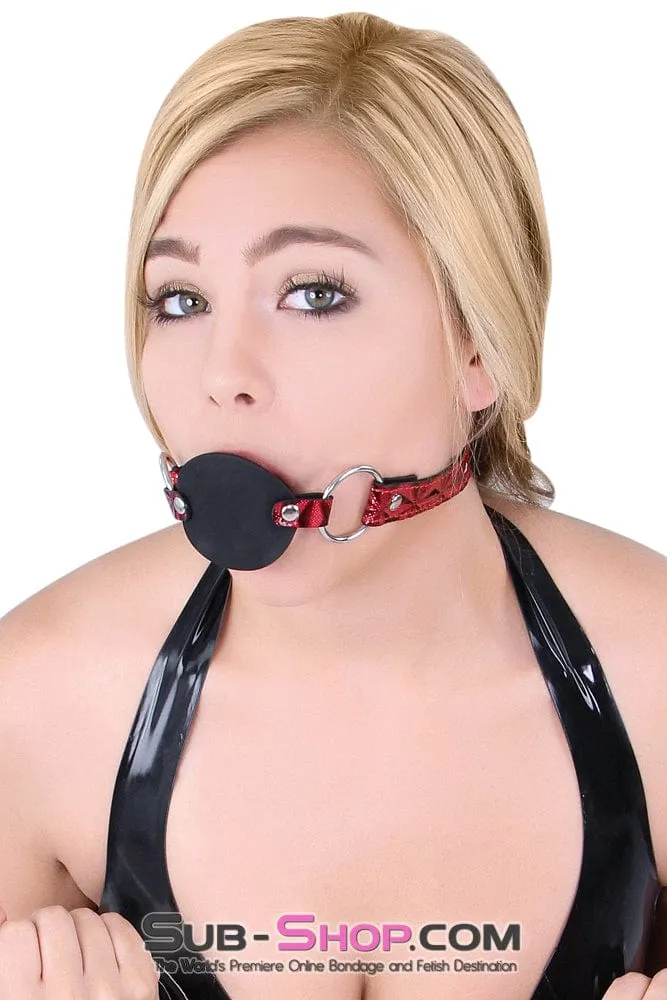 7944DL       Rough Sex Silicone Penis Gag with Locking Red Diamond Strap - MEGA Deal