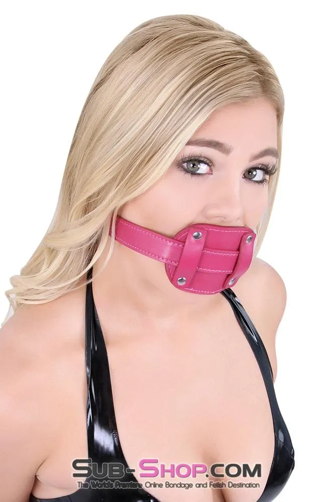 9053DL      Locking Rubber Sex Bomb Pink Penis Gag