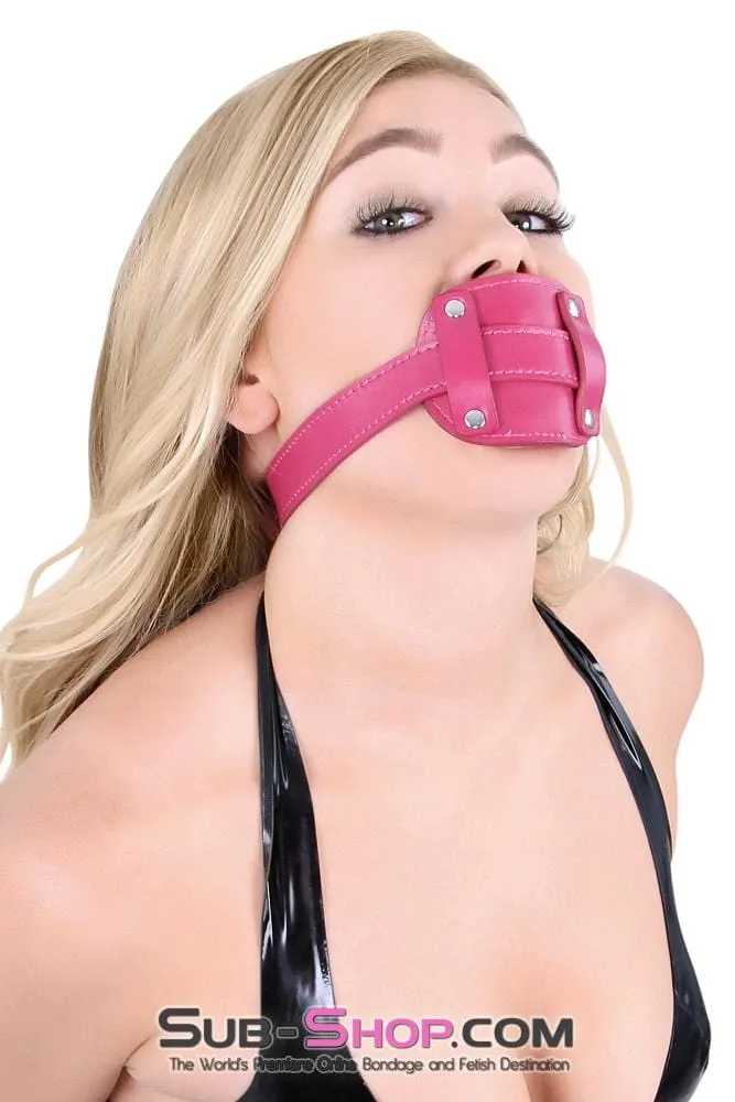 9053DL      Locking Rubber Sex Bomb Pink Penis Gag