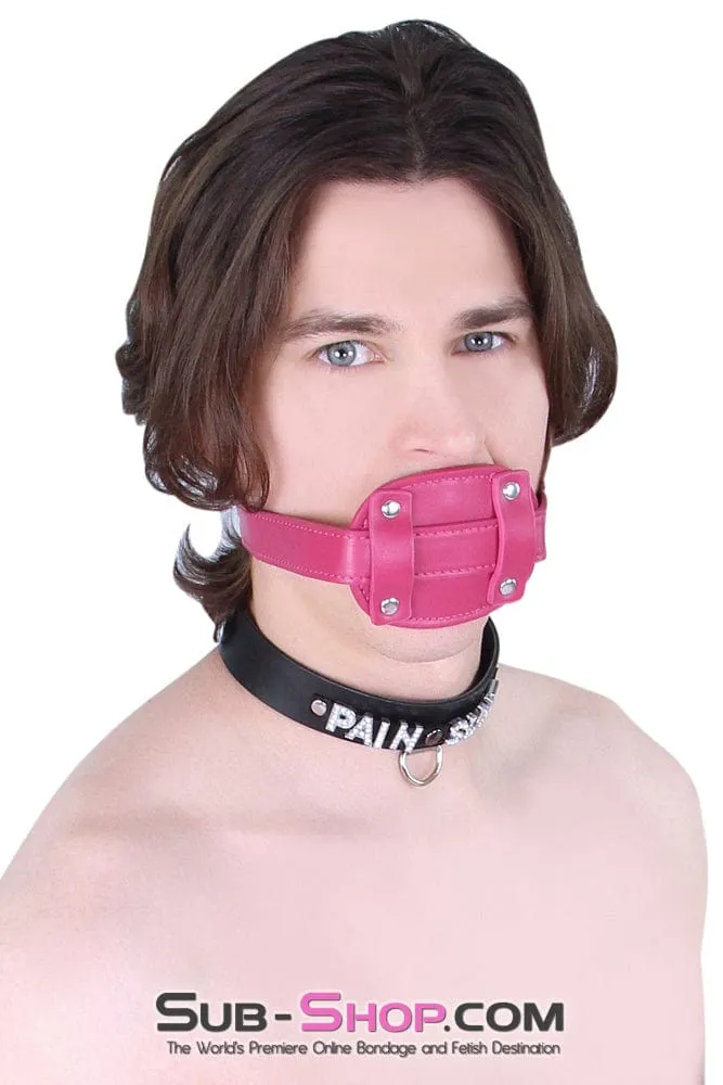 9053DL      Locking Rubber Sex Bomb Pink Penis Gag