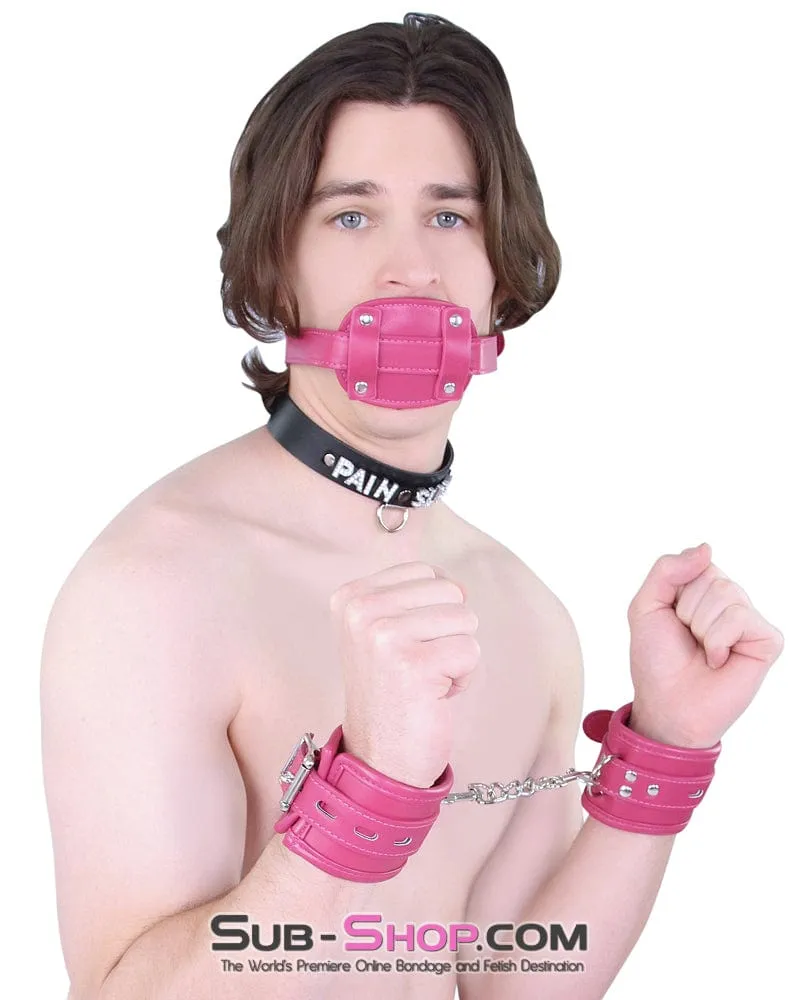 9053DL      Locking Rubber Sex Bomb Pink Penis Gag