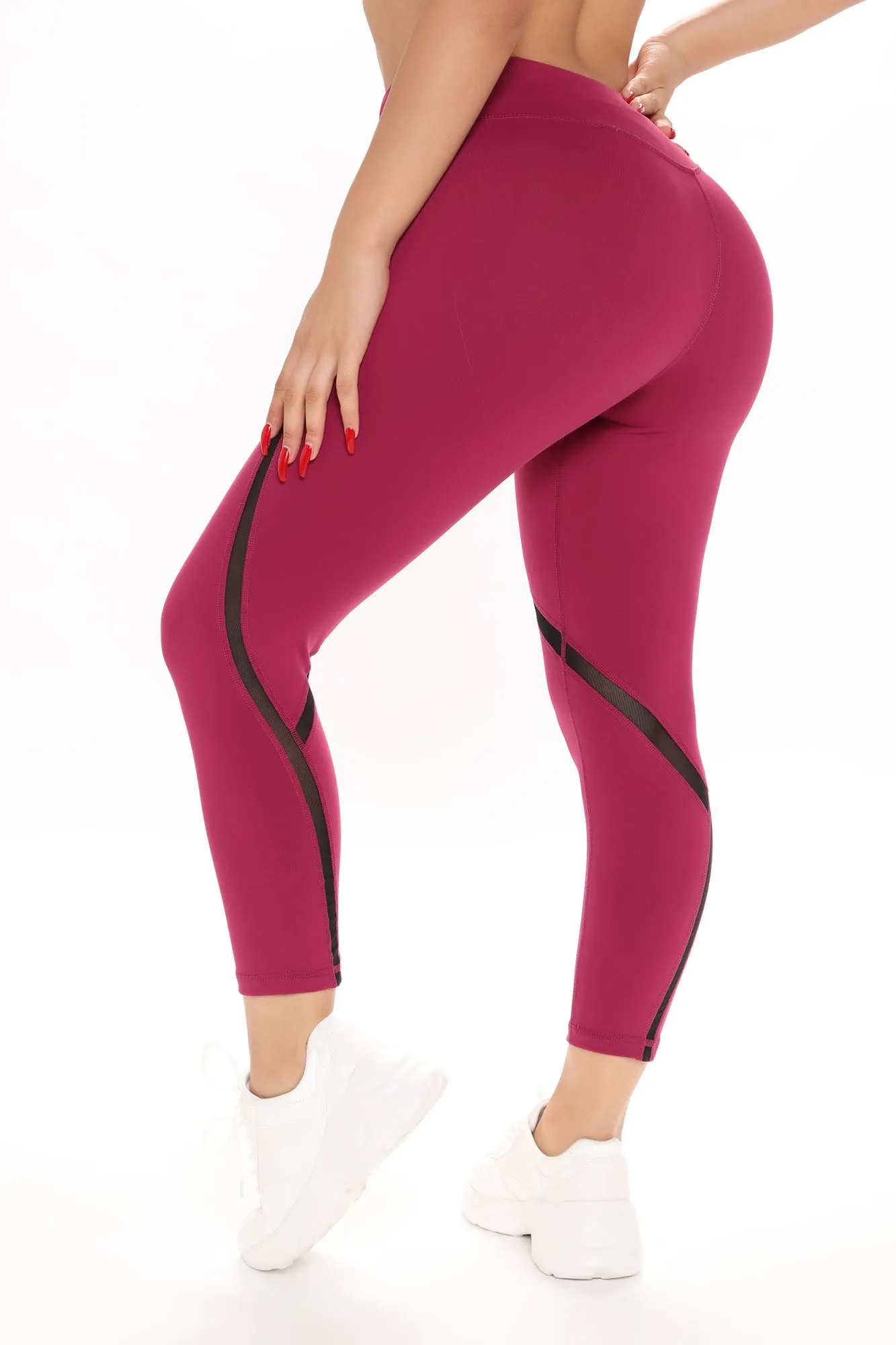 All In Your Head Active Leggings - Wine