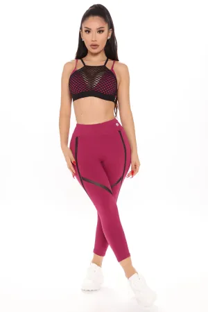 All In Your Head Active Leggings - Wine