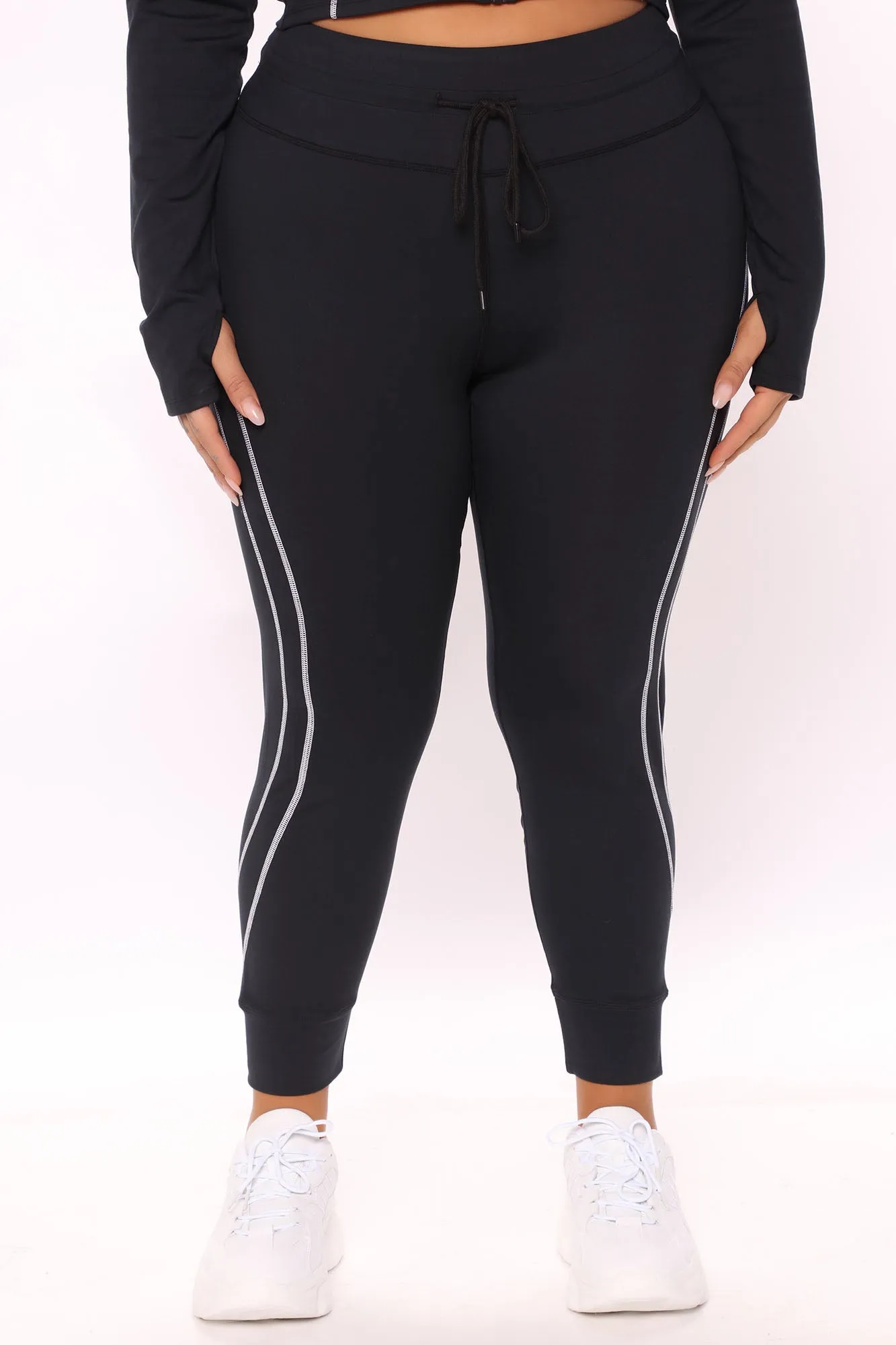 All You Got Active Contrast Stitch Super Soft Jogger Legging - Black