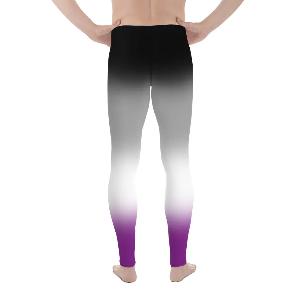 Asexual Ace Pride Men's Leggings Yoga Pants in Ombre