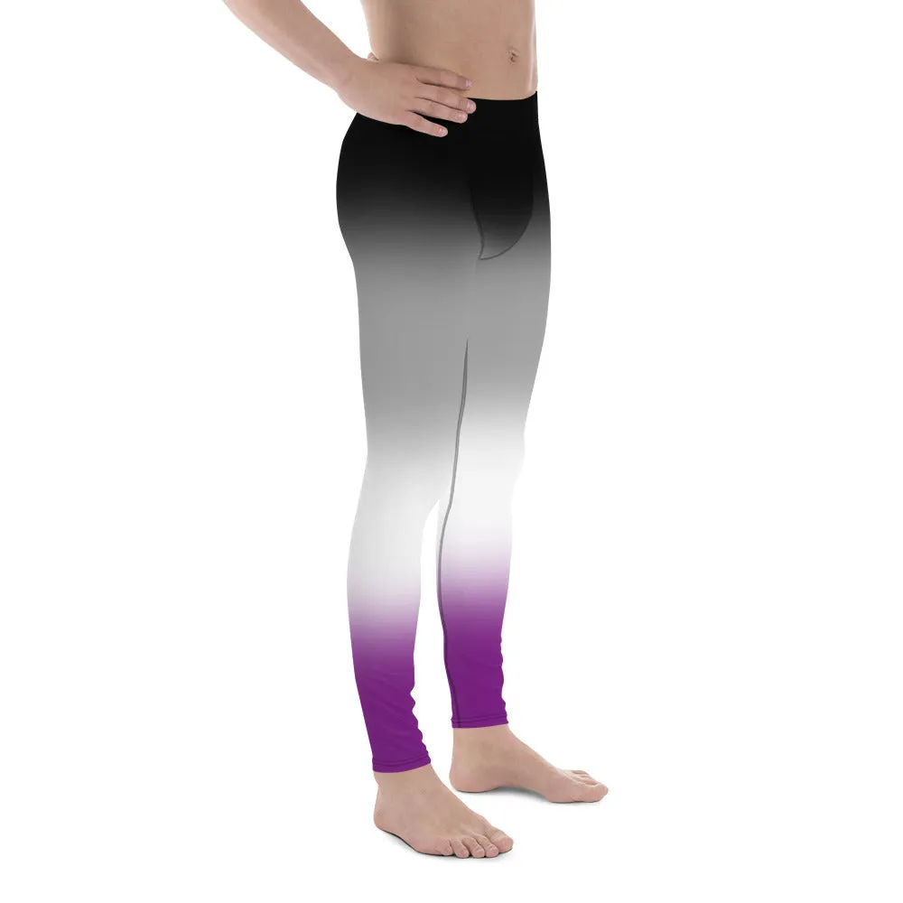 Asexual Ace Pride Men's Leggings Yoga Pants in Ombre