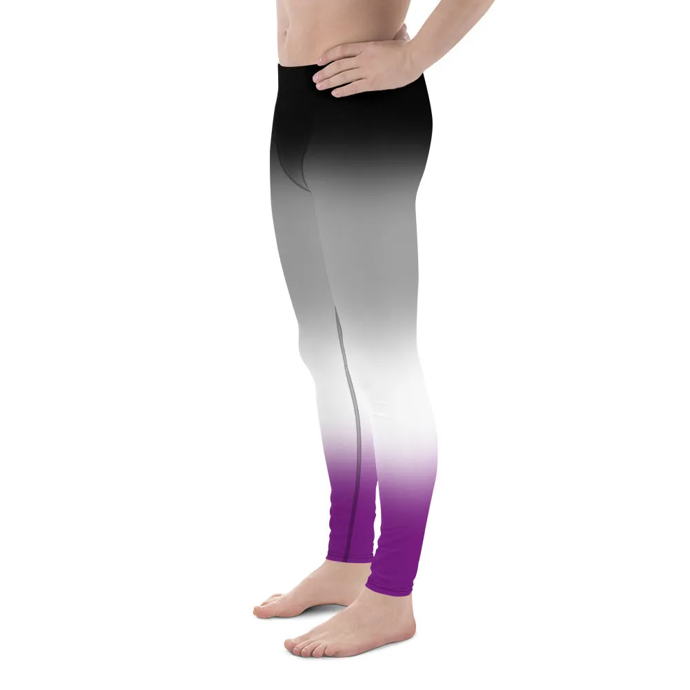 Asexual Ace Pride Men's Leggings Yoga Pants in Ombre