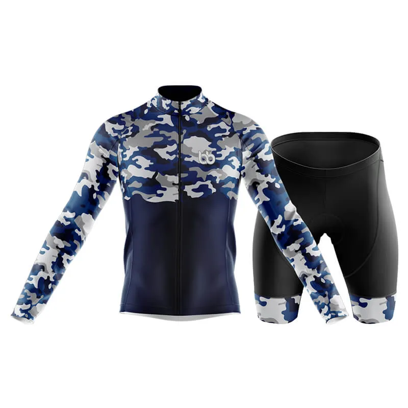 Camouflage Neck Club Cycling Kit (V1) (Blue)