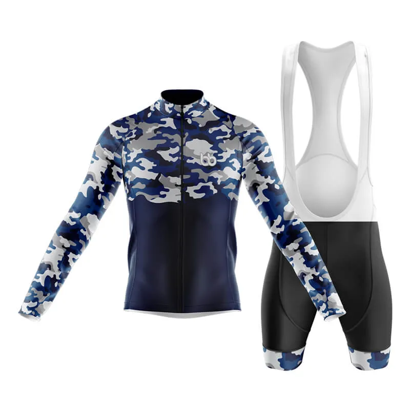 Camouflage Neck Club Cycling Kit (V1) (Blue)