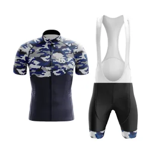 Camouflage Neck Club Cycling Kit (V1) (Blue)