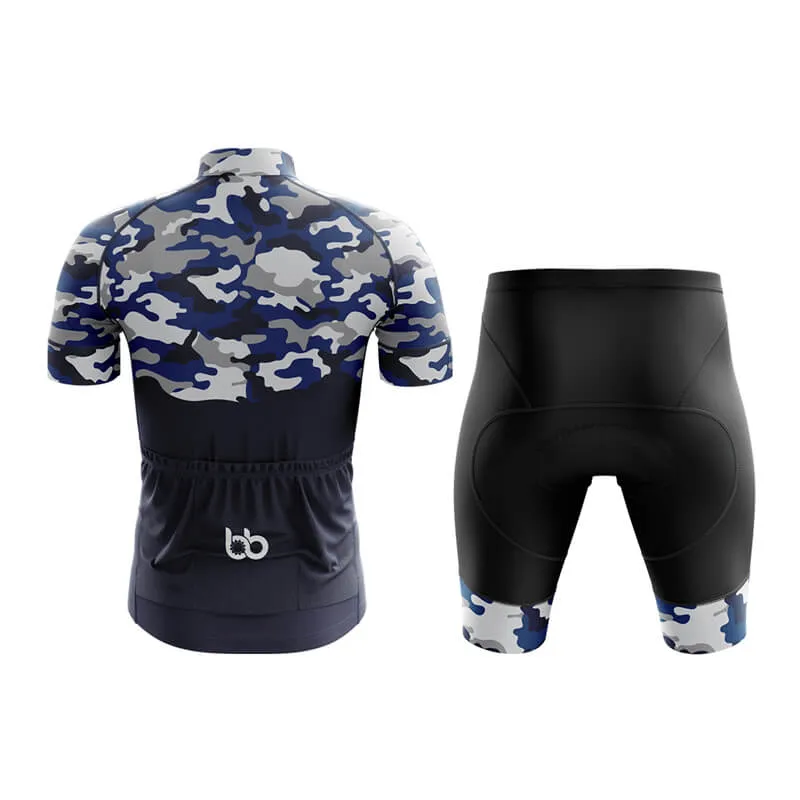 Camouflage Neck Club Cycling Kit (V1) (Blue)