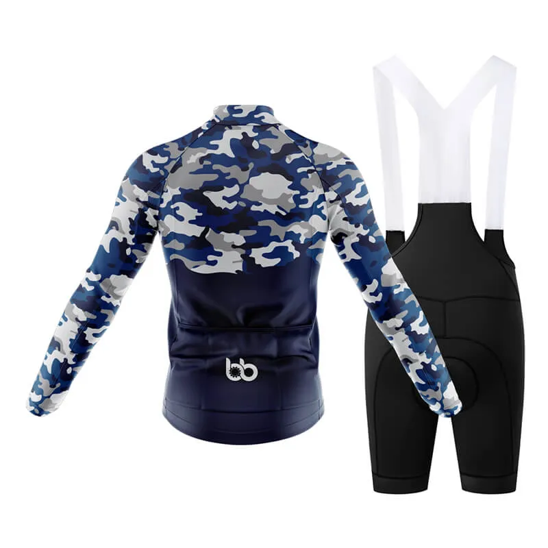 Camouflage Neck Club Cycling Kit (V1) (Blue)