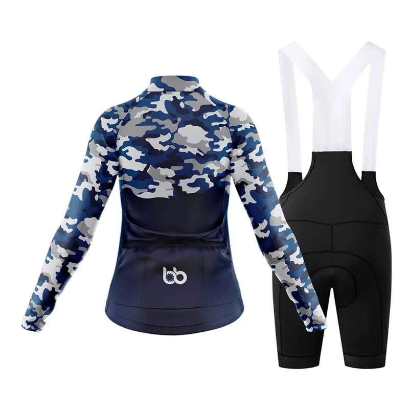 Camouflage Neck Club Cycling Kit (V1) (Blue)