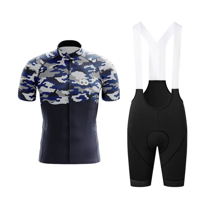 Camouflage Neck Club Cycling Kit (V1) (Blue)