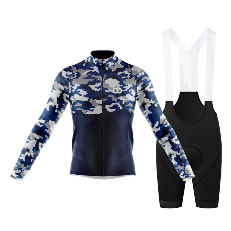 Camouflage Neck Club Cycling Kit (V1) (Blue)