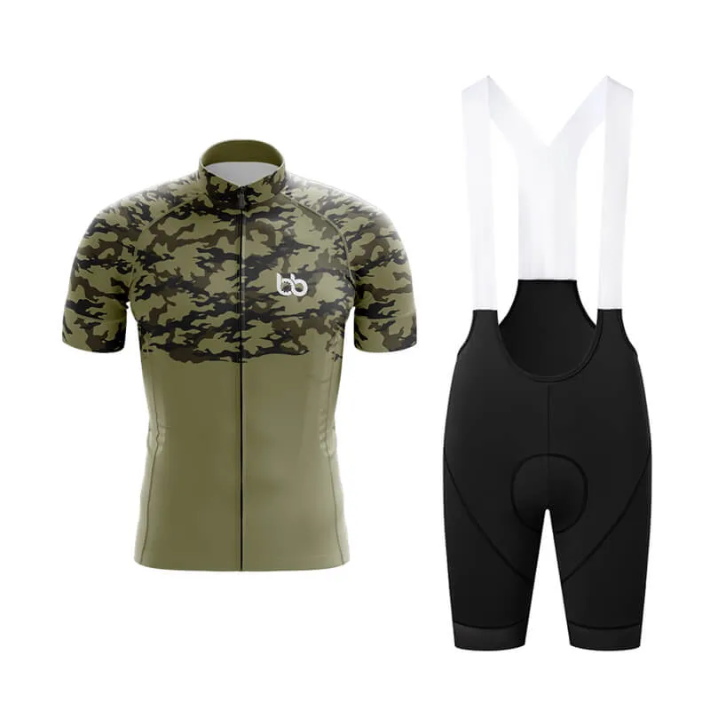 Camouflage Neck Club Cycling Kit (V1) (Green)