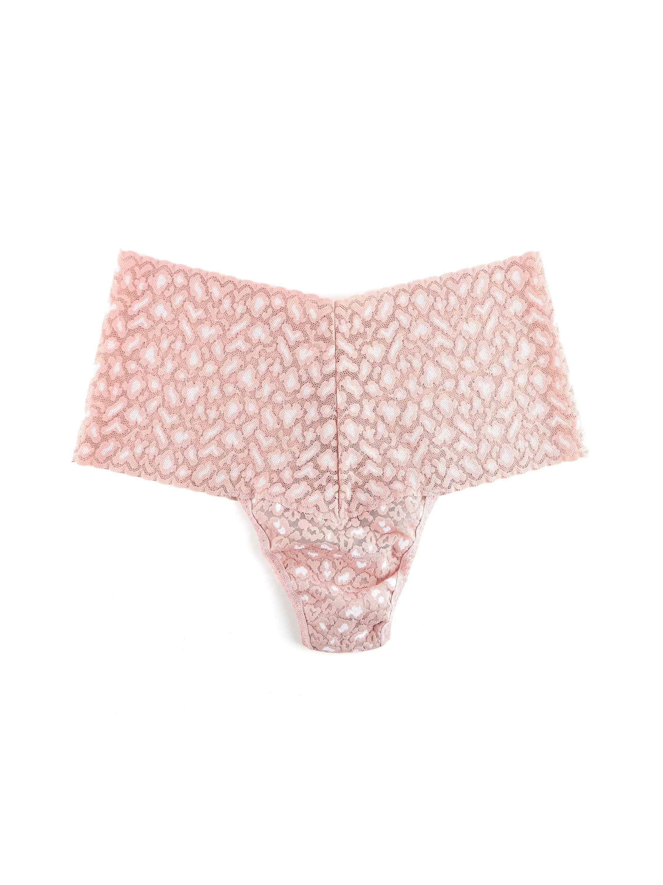 Cross-Dyed Leopard Retro Thong Desert Rose Pink