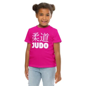 Dynamic Comfort: Girl's Short Sleeve Classic Judo Rash Guard - Hollywood Cerise