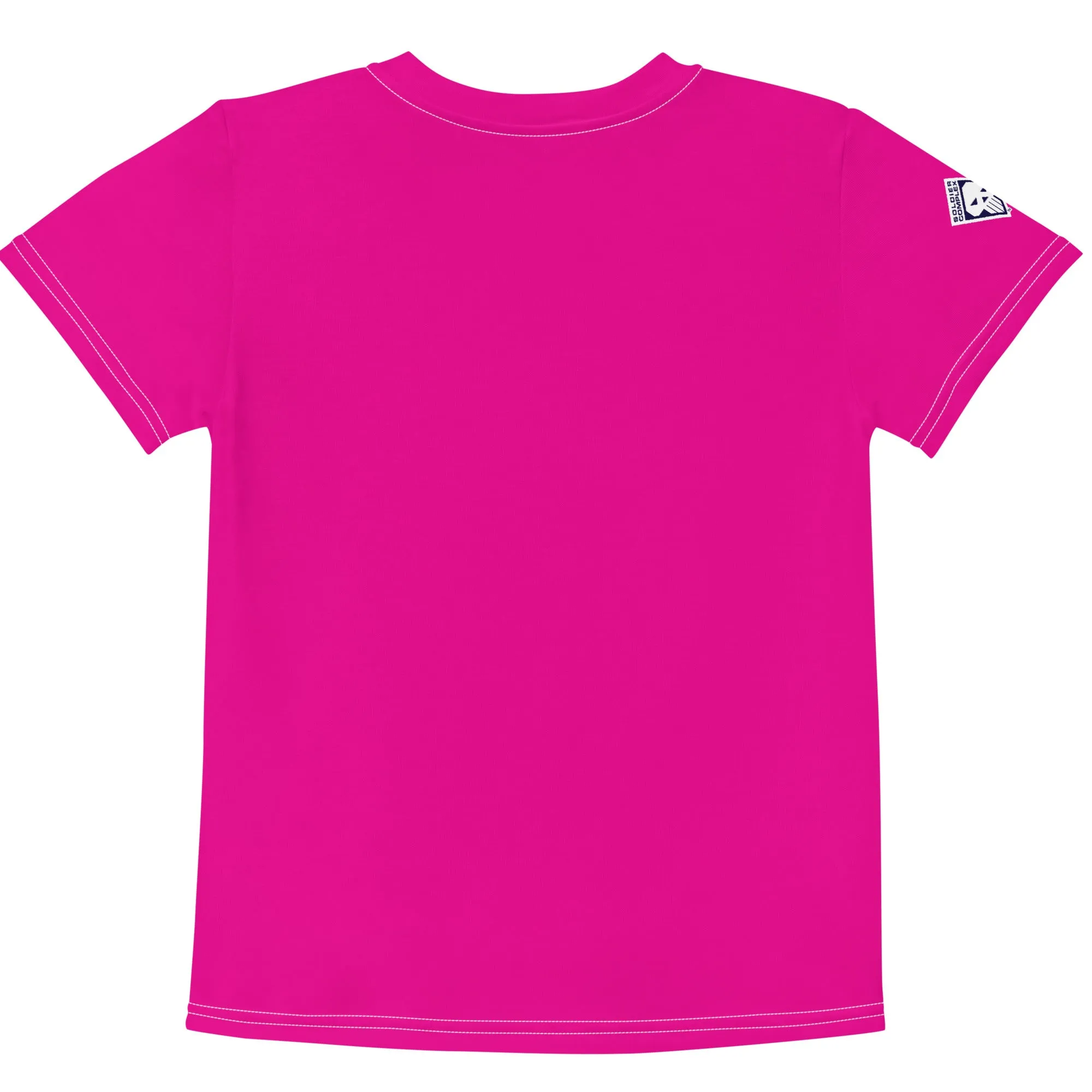 Dynamic Comfort: Girl's Short Sleeve Classic Judo Rash Guard - Hollywood Cerise