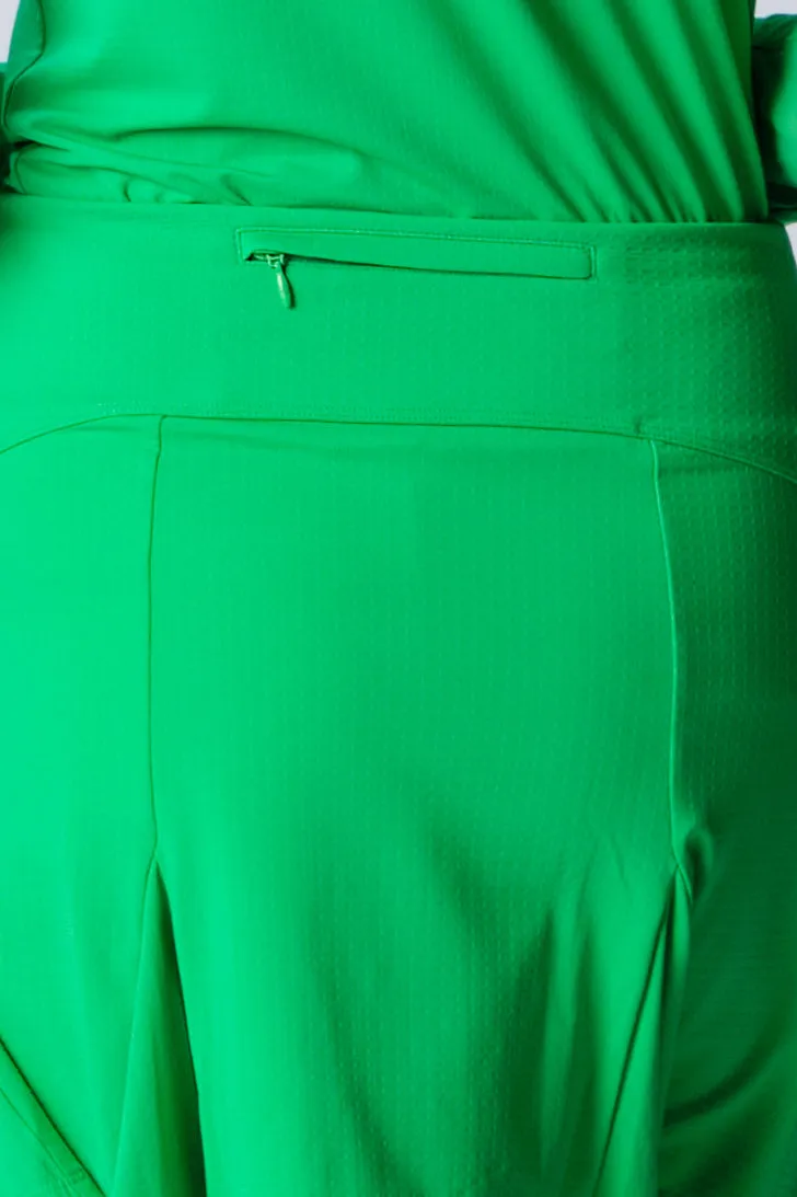 Flare Godet Skort In Kelly Green