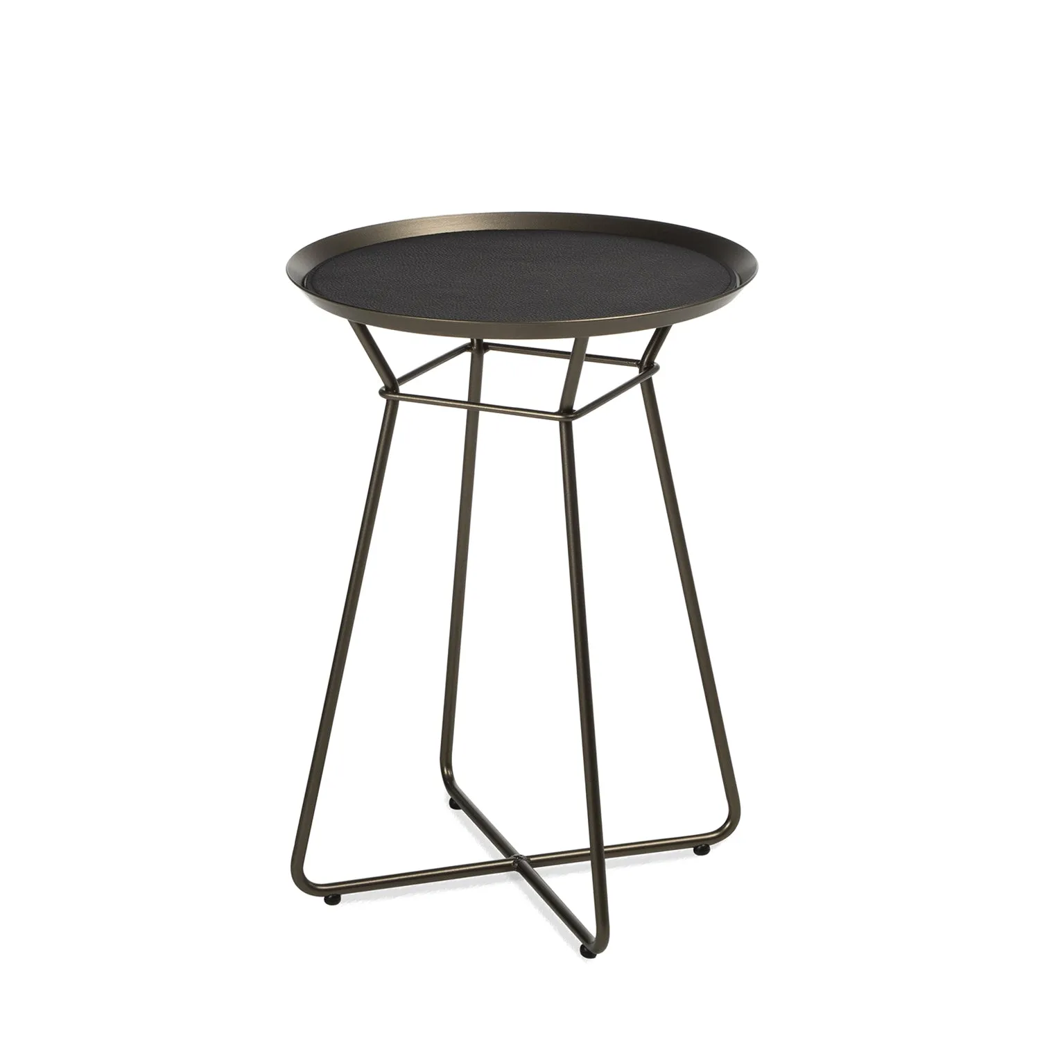 freifrau | leyasol outdoor coffee table | small | steel bronze glaze