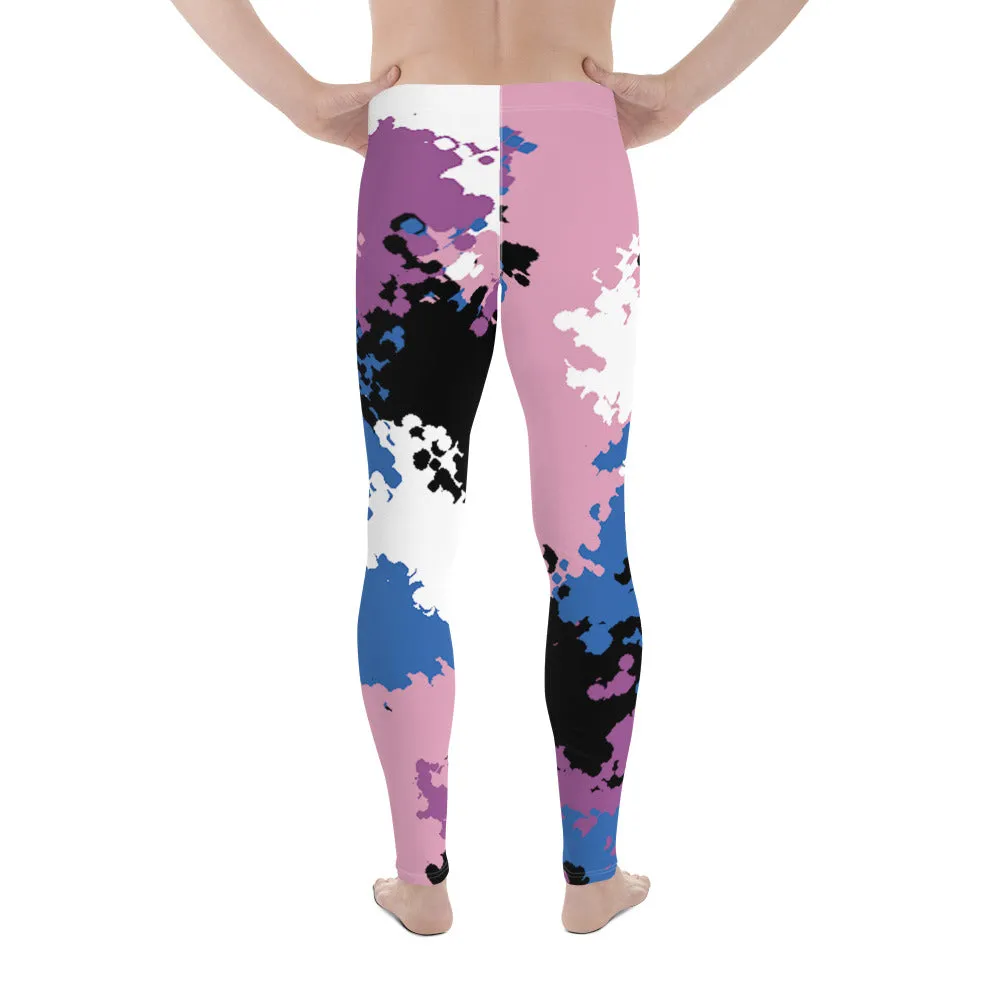 Genderfluid Pride Men's Leggings Yoga Pants- Camo