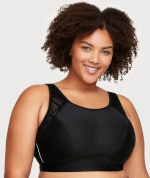 Glamorise No-Sweat Mesh Wire-Free Sports Bra - Black