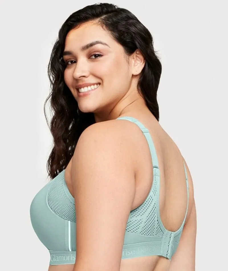 Glamorise No-Sweat Mesh Wire-Free Sports Bra - Jade