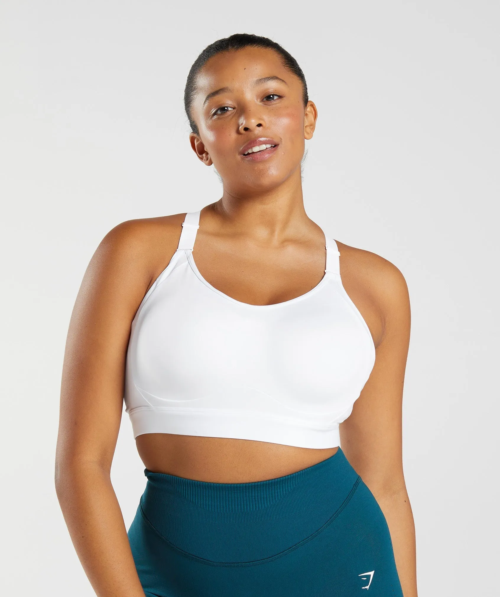 Gymshark Cut Out Back High Support Sports Bra, B/C-E/F - White