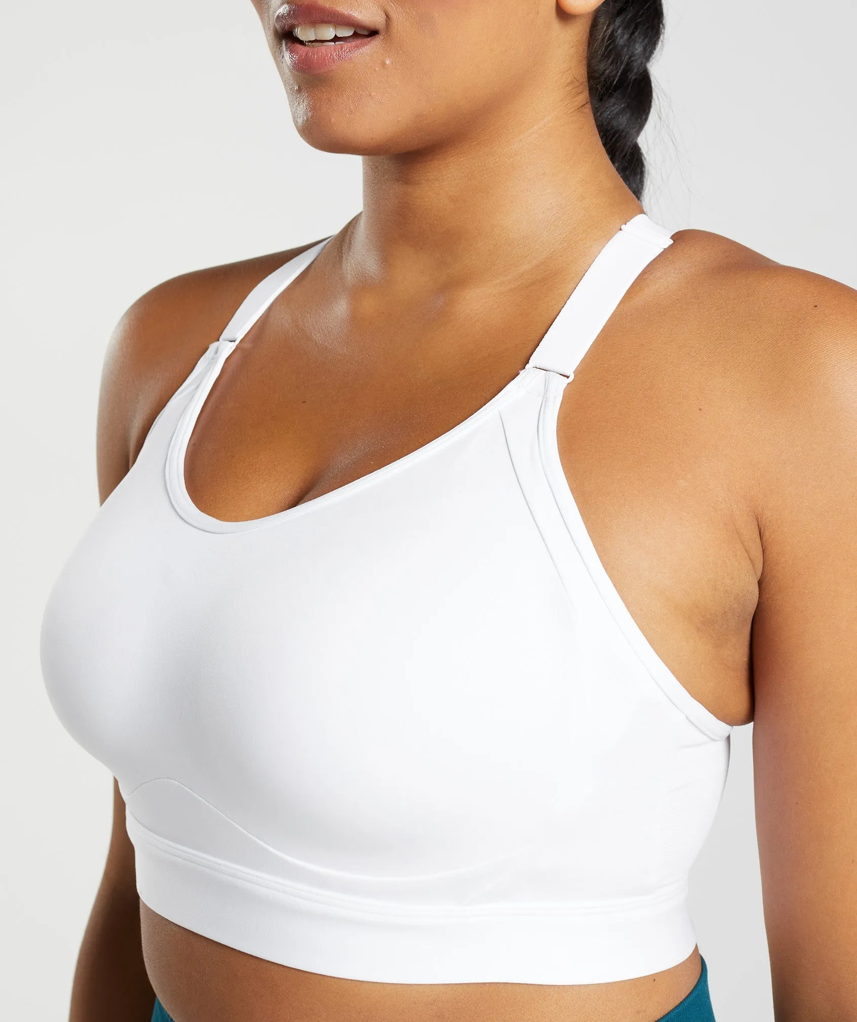 Gymshark Cut Out Back High Support Sports Bra, B/C-E/F - White