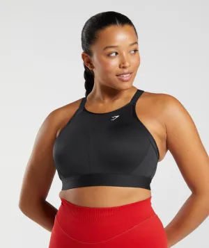 Gymshark High Neck High Support Sports Bra, B/C-E/F - Black