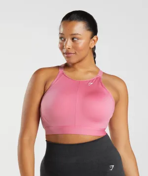 Gymshark High Neck High Support Sports Bra, B/C-E/F - Bloom Pink