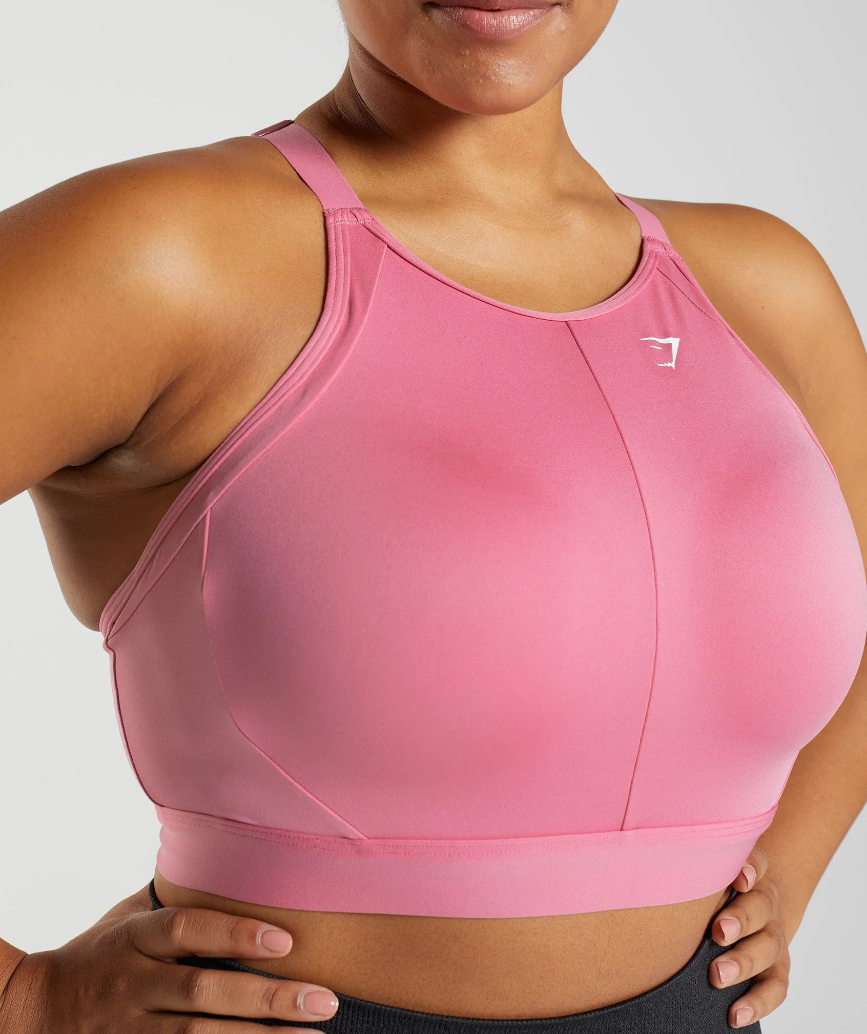 Gymshark High Neck High Support Sports Bra, B/C-E/F - Bloom Pink