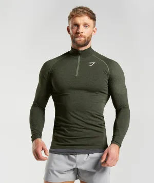 Gymshark Vital Seamless 1/4 Zip - Core Olive/Black