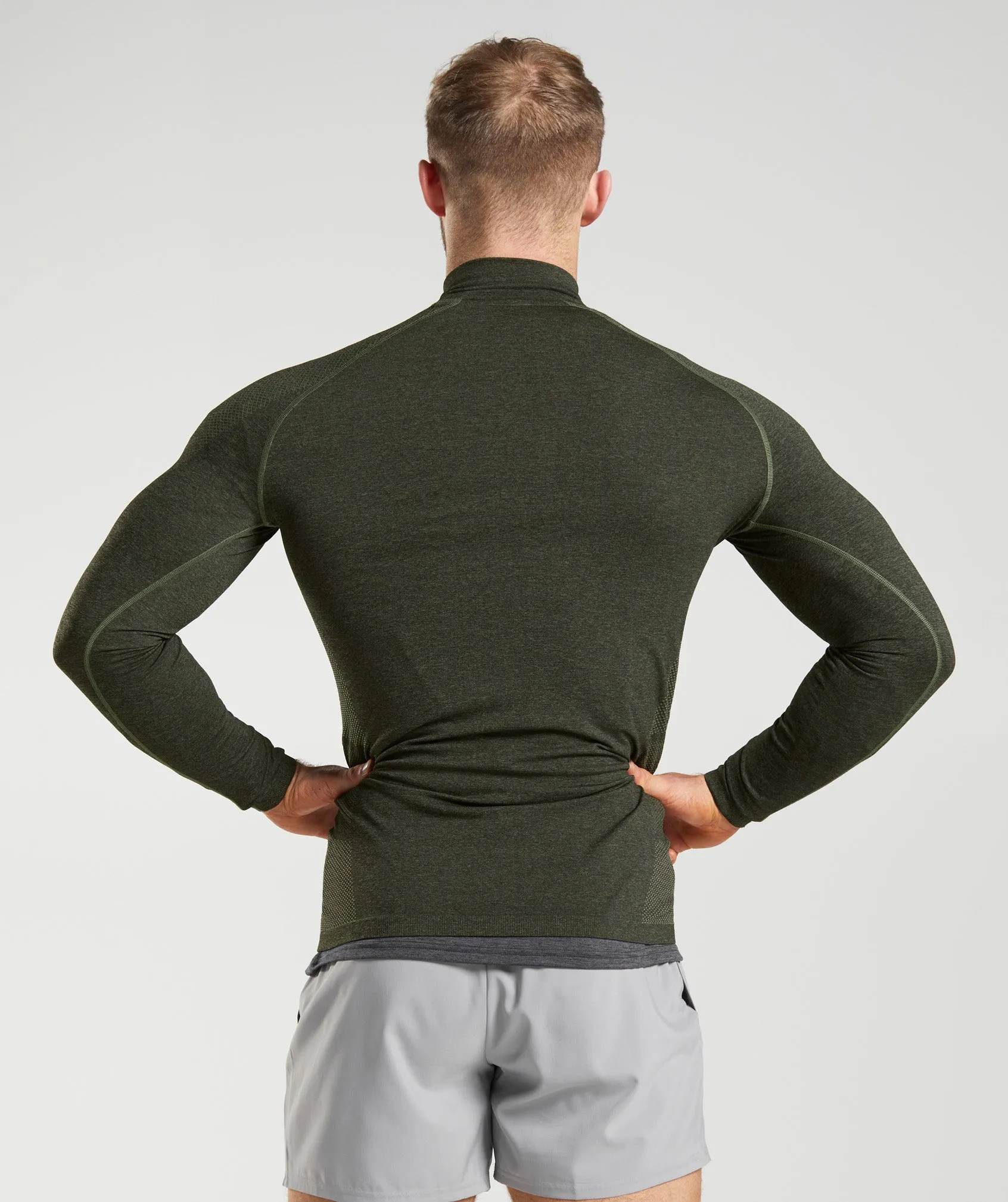 Gymshark Vital Seamless 1/4 Zip - Core Olive/Black