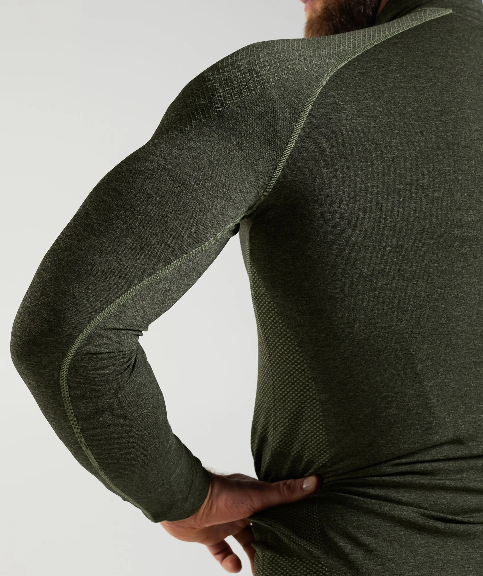 Gymshark Vital Seamless 1/4 Zip - Core Olive/Black