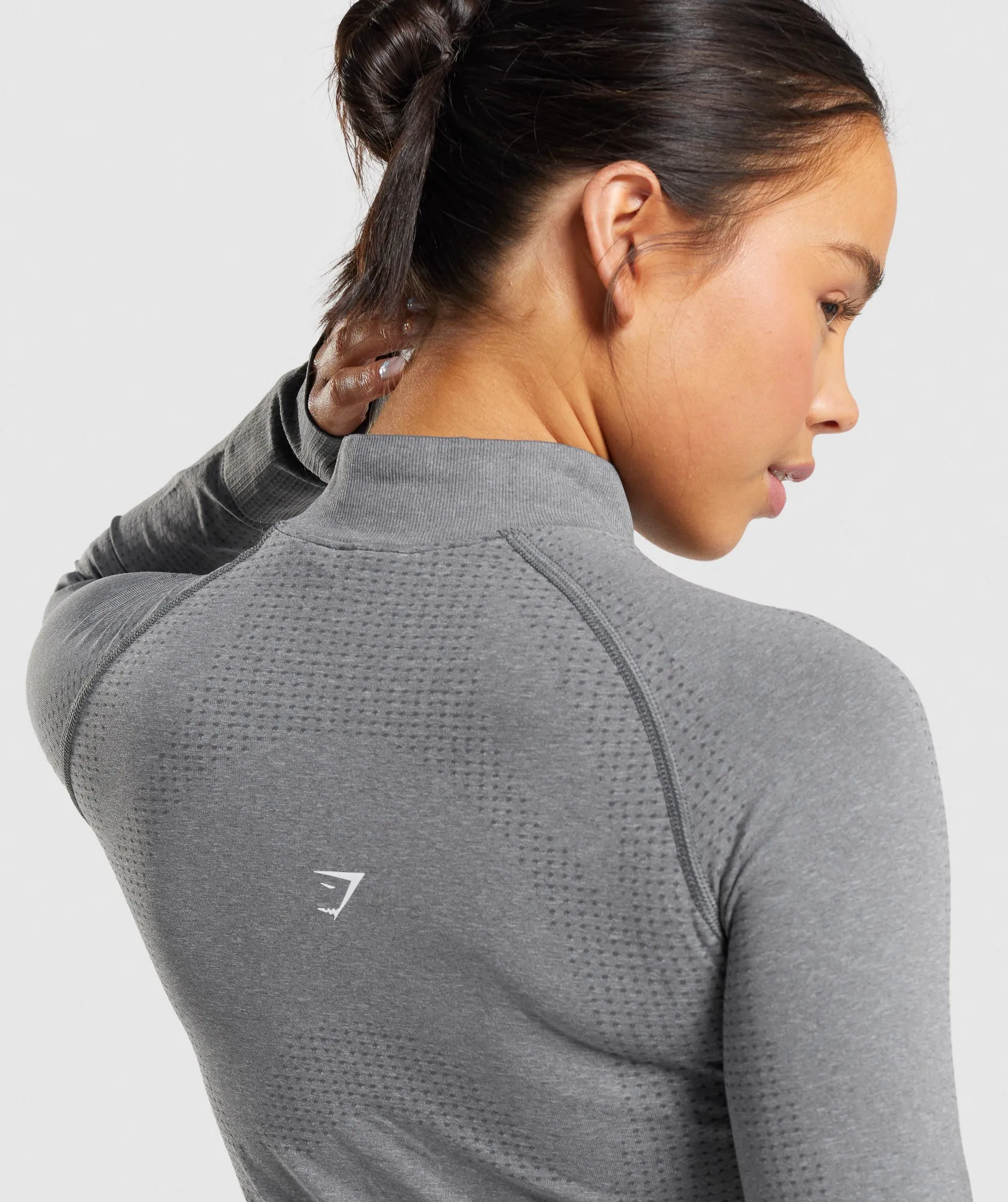 Gymshark Vital Seamless 2.0 1/2 Zip Pullover - Smokey Grey Marl