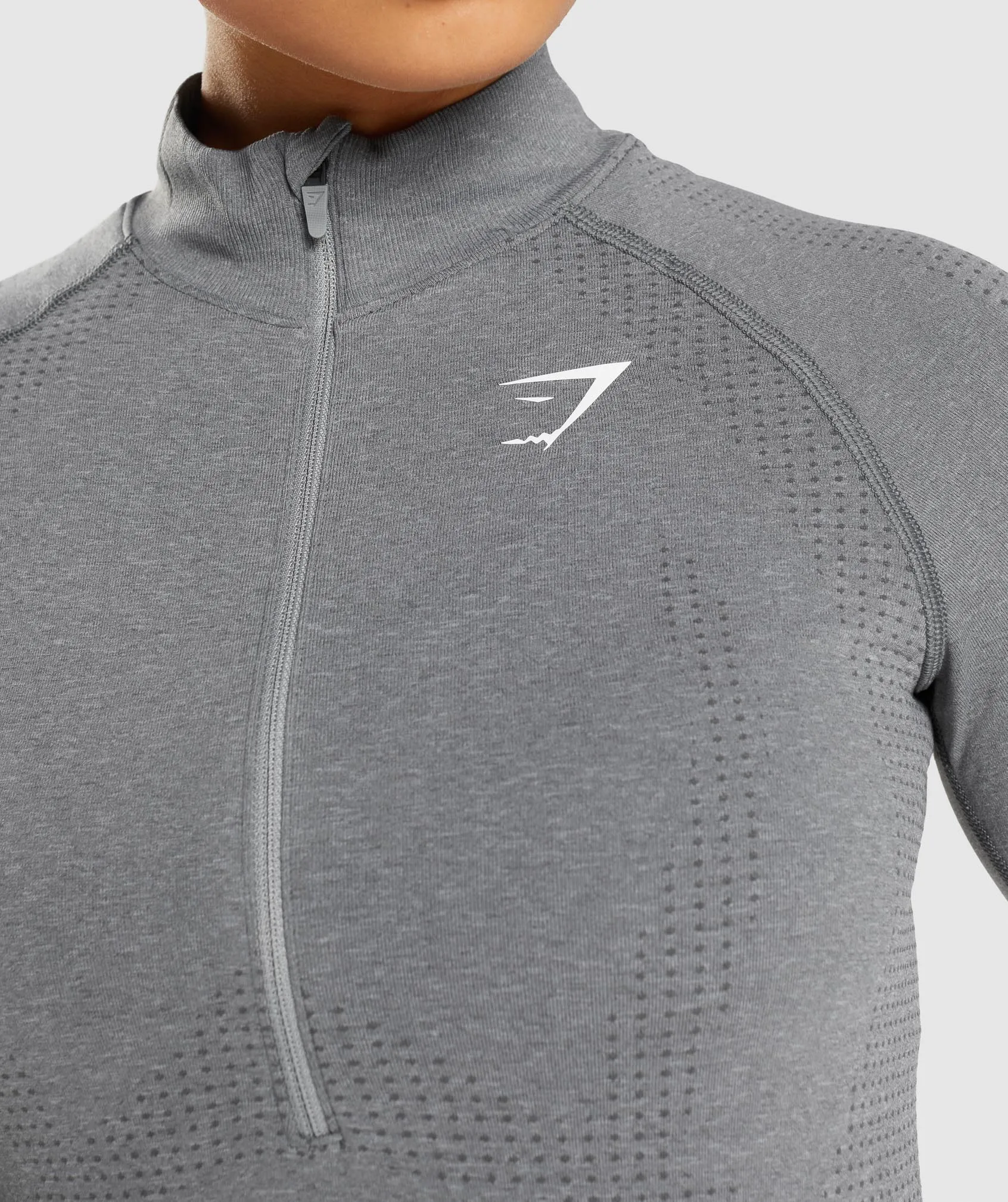 Gymshark Vital Seamless 2.0 1/2 Zip Pullover - Smokey Grey Marl