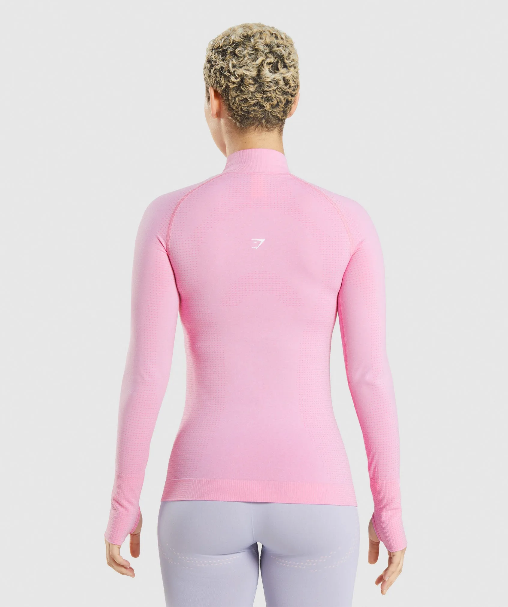 Gymshark Vital Seamless 2.0 1/2 Zip Pullover - Sorbet Pink Marl