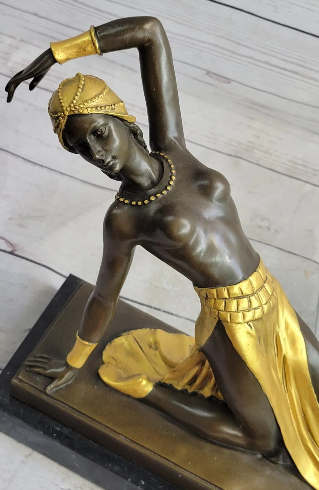 Handcrafted bronze sculpture SALE Deco Art Dancer Exotic Chiparus Signed