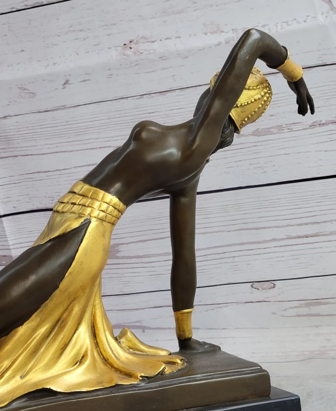 Handcrafted bronze sculpture SALE Deco Art Dancer Exotic Chiparus Signed