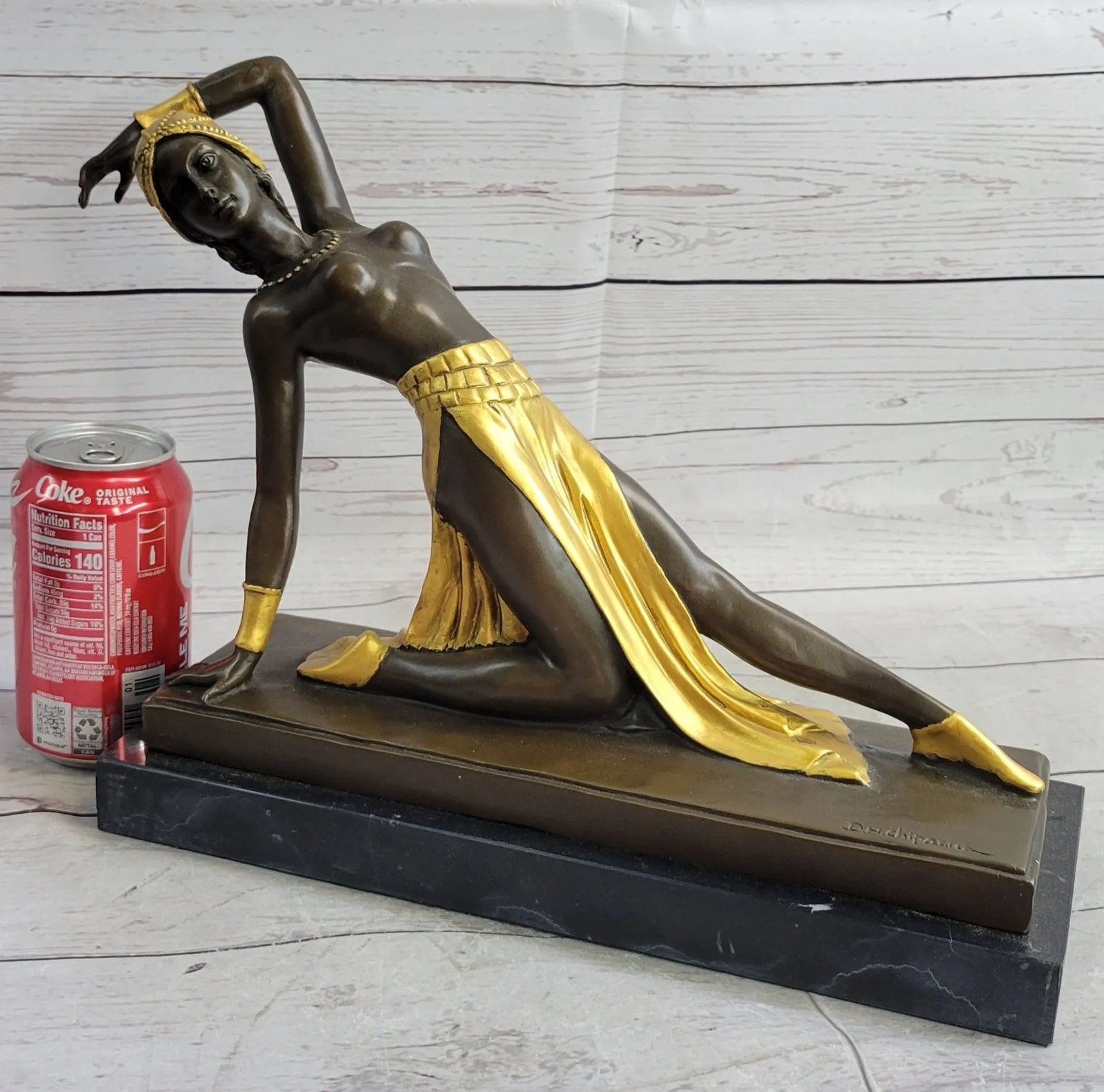 Handcrafted bronze sculpture SALE Deco Art Dancer Exotic Chiparus Signed