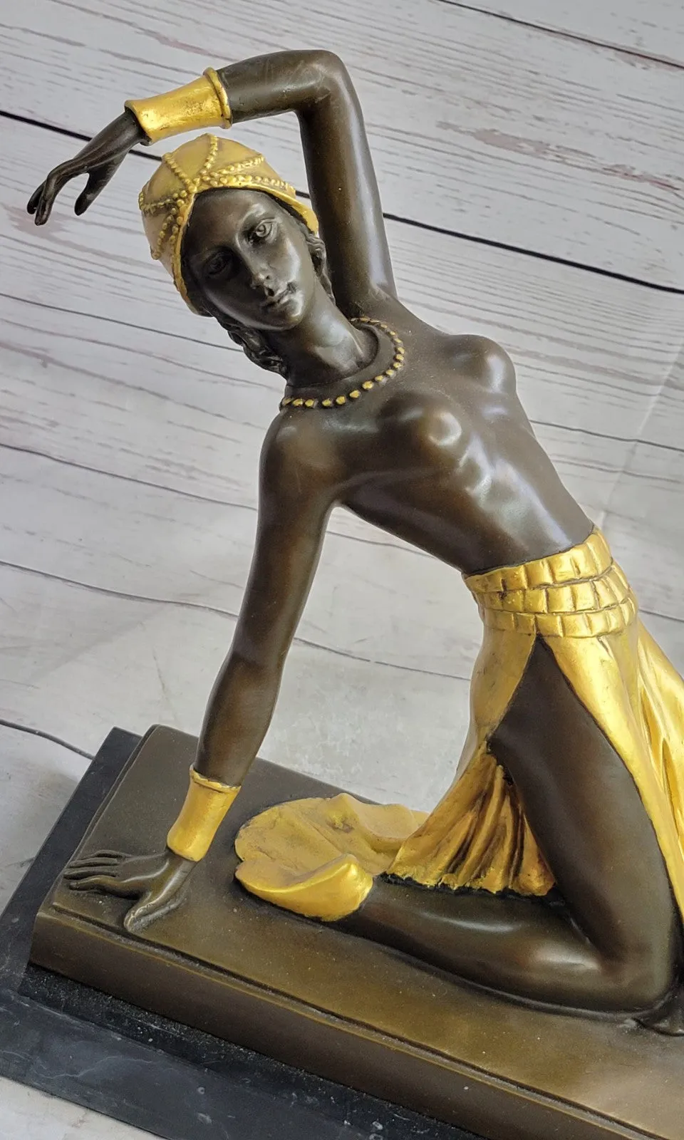 Handcrafted bronze sculpture SALE Deco Art Dancer Exotic Chiparus Signed